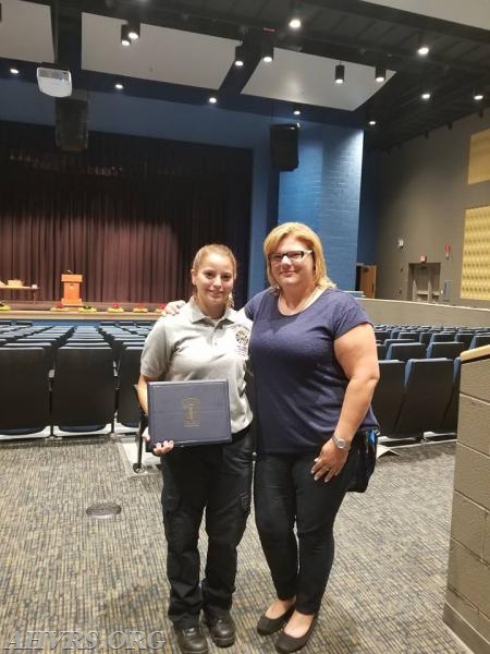 Danielle Shriver and President Angela Wilhelm
Firefighter Volunteer Recruit Academy Graduation
August 2017